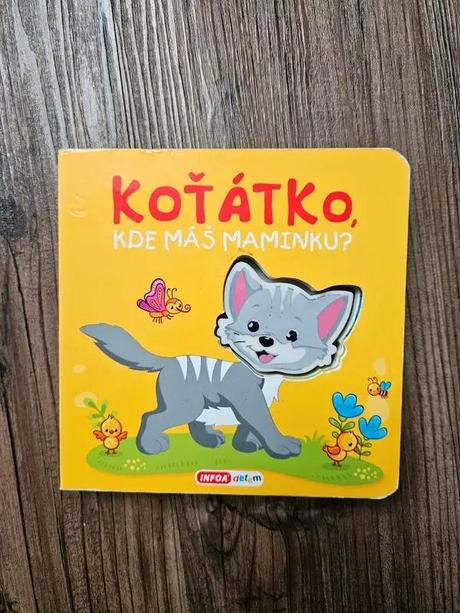 Dětská kniha knížka pískací leporelo koťátko kde m, 