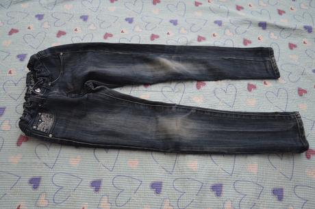 Elastické džíny rifle s kamínky, 140