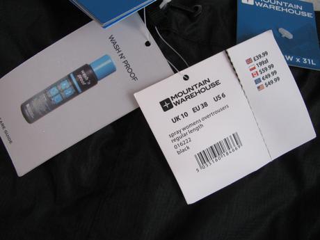 Černé volnočasové šusťákové podšité kalhoty, mountain warehouse,38