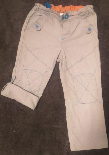 Plátěné kalhoty / 3/4ťáky - vel. 98, 98