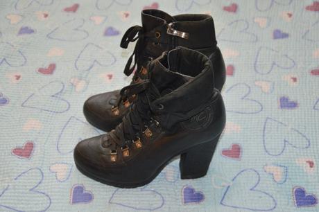 Kožené zimní polokozačky na podpatku, 38