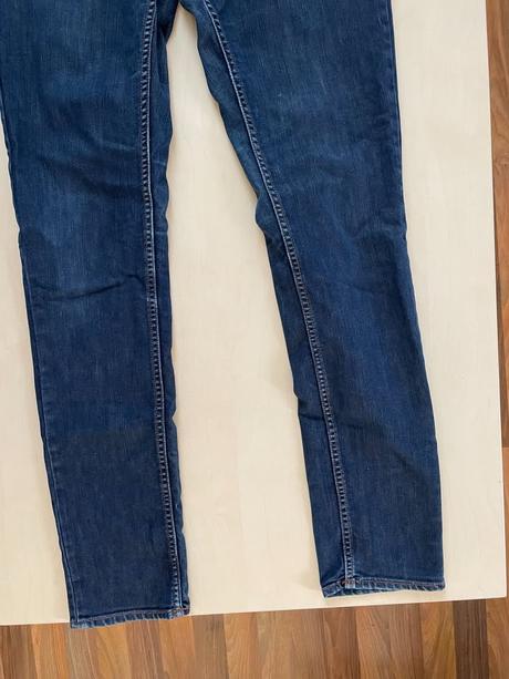 Modré slim džíny, vel 30/32, cca m, hm, h&m,m