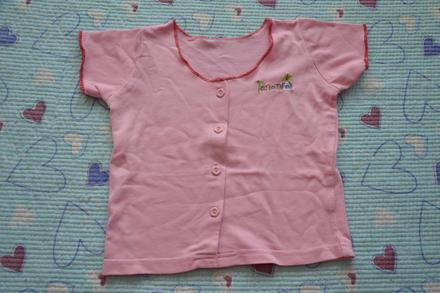 Růžové tričko s knoflíčky, tenerife, 110