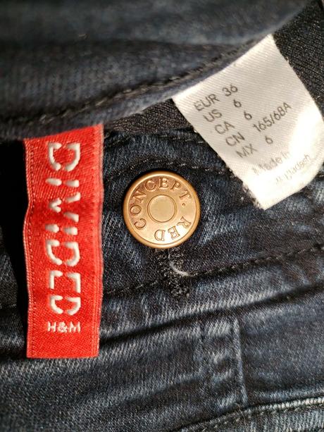 Džínové kalhoty s laclem h&m divided vel.36, s