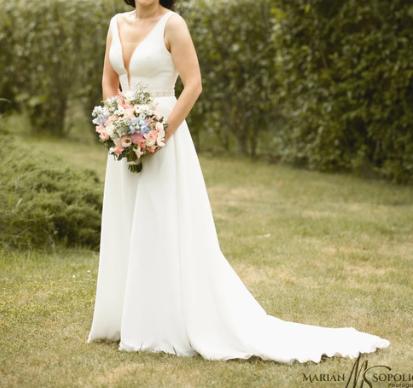 Svadobne saty ivory, velkost s vyska 159cm, 158