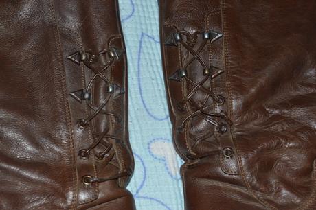 Hnědé kožené kozačky, vel. 35 - 36, 35