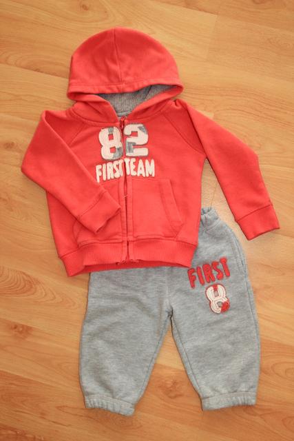 Tepláková souprava - lososová, šedá vel. 74-80, 74