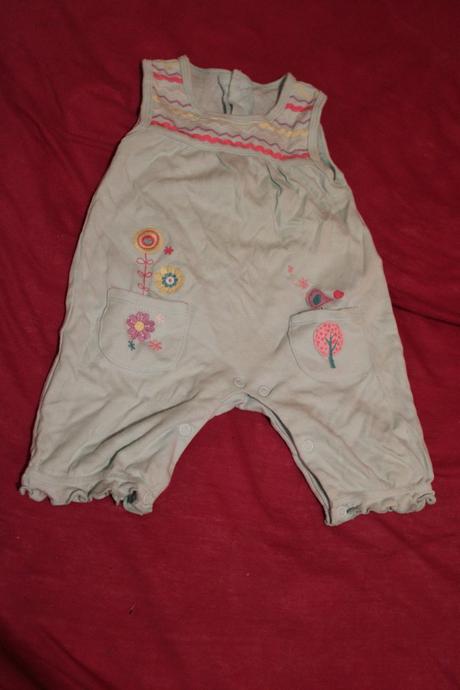 Dívčí letní overal vlnky, květy, ptáček, strom, f&f,62