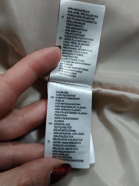 Chlupatá kožíšková bunda h&m vel xs/s, h&m,xs