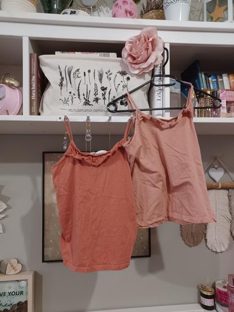 2krát starorůžový / hnědý top h&m 134/140, h&m,140