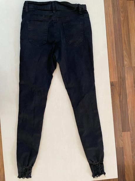 Drbané džíny s nápisy, vel m, spíše s a menší nebo, s