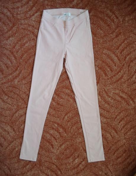 Růžové meruňkové legíny tregíny džegíny kalhoty sk, h&m,152