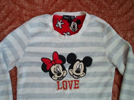 Šedá mikina mikinka chlupatka minnie mickey, disney,164