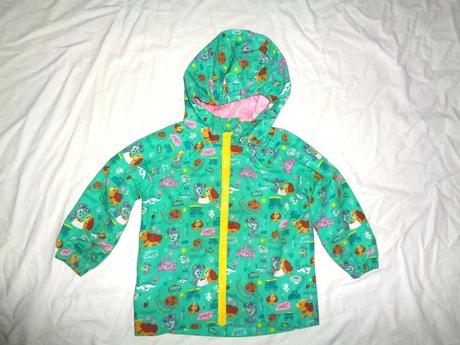 Kouzelná zelená nepromokavá bunda s pejsky, disney,92