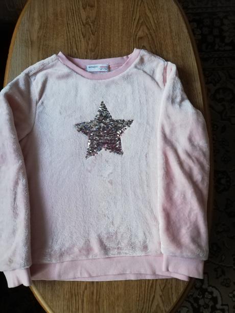 Mikina sametová dívčí vel. 140/146., minoti,140