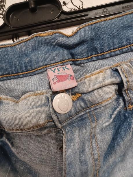 Džínové kraťasy s flitry - džínové šortky s flitry, kik,176