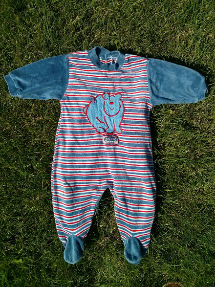 Sametový overálek - denim, 74