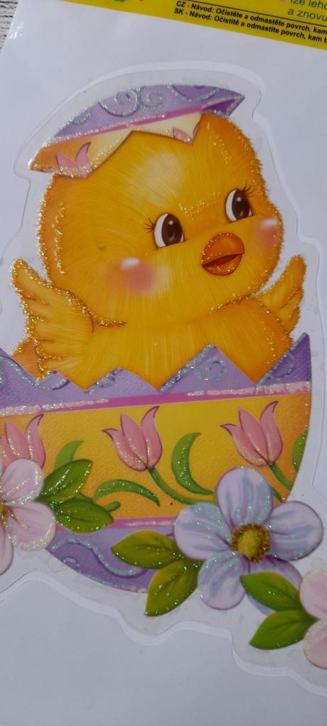 Velikonoční okenni dekorace - kuřátka, 
