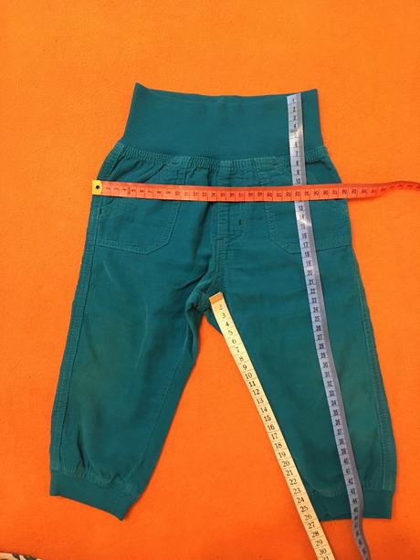 Modré manžestráky se čtyřma kapsami (vel.80), lupilu,80