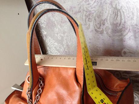 Kabelka a pásek coccinelle vintage oranžová kůže,