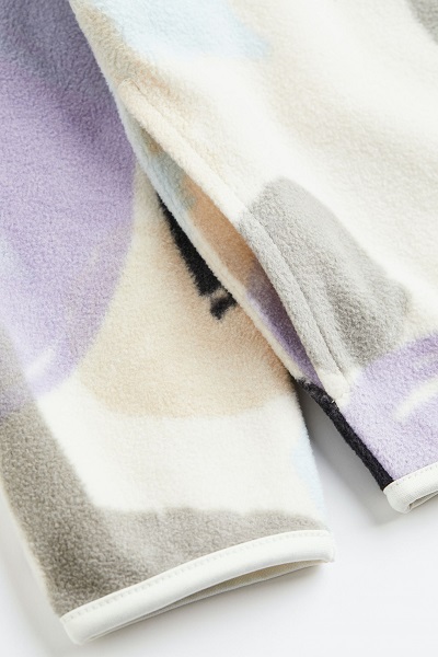 Fleecová smetanová mikina h&m s kapsami vel.98/104, h&m,98 / 104