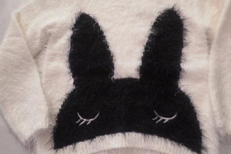 Chlupatkový svetr s králíčkem, h&m,98