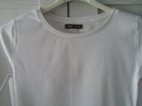 Bílé tričko triko dlouhý rukáv, sinsay,152