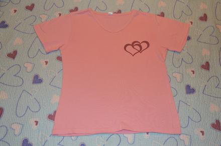 Růžové bavlněné tričko se srdíčky, 128