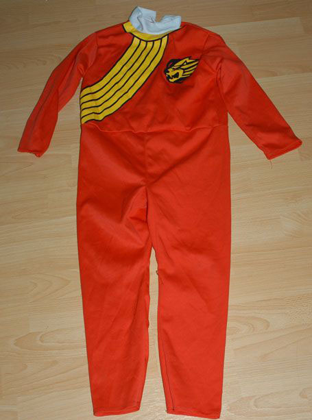 Karnevalový červený kostým power rangers,