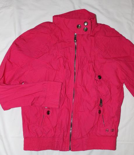 Op647. jarní malinová bunda 10-11 let, 146