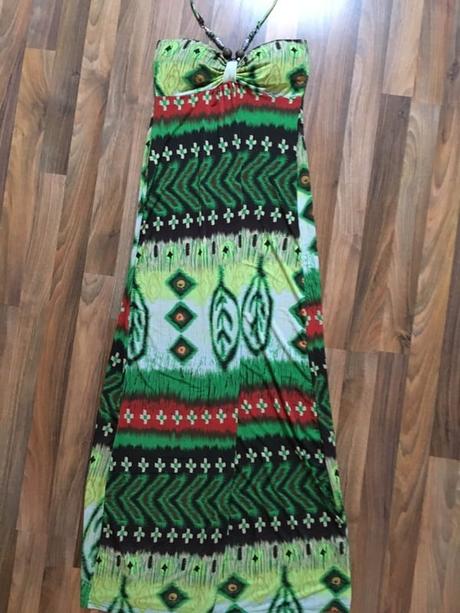 Vzor zelené maxišaty, vel s/m, stella, s