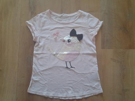 Tričko s převracecími flitry, vel 122/128, ham, h&m,122