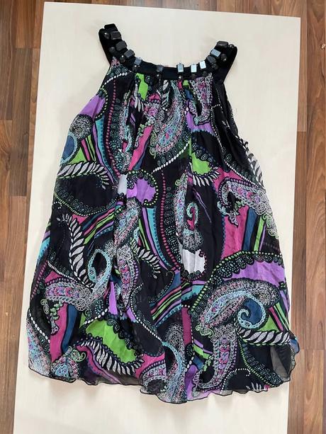 Hedvábné minišaty/top s kameny, vel xl i méně, lip, lipsy london,xl