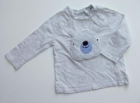 H510 šedé tričko s medvídkem vel. 68, f&f,68