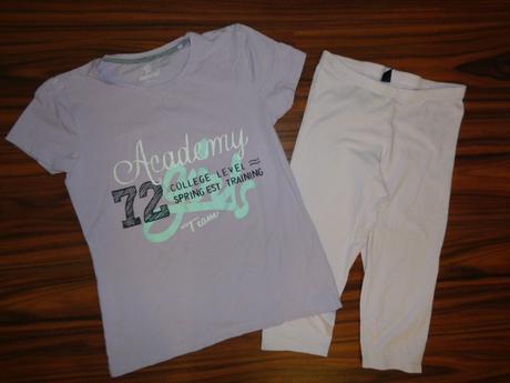 Luxusní fialový komplet trička a legín 146/152, kids,146