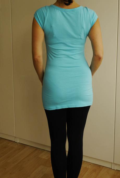 Dlouhe tyrkysove triko vel. 32-34, 34