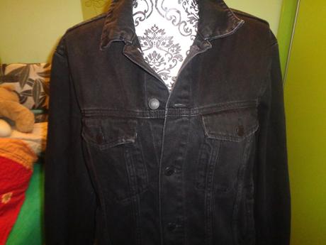 Černá riflová bunda, h&m,m