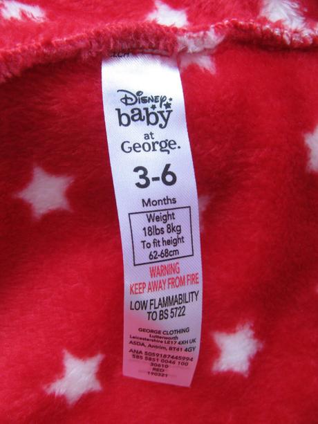 Malinově červený fleecový župan s kapucí disney, disney,68