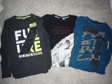 3x tričko s dlouhým rukávem vel 134-140 star wars, 134