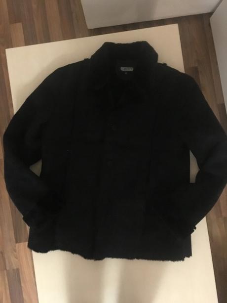 Černý kabátek ala broušená kůže kožíšek, vel m/l,, m