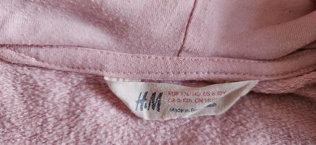 Dívčí mikina, mikinka, růžová, vel.134/140, h&m, h&m,134