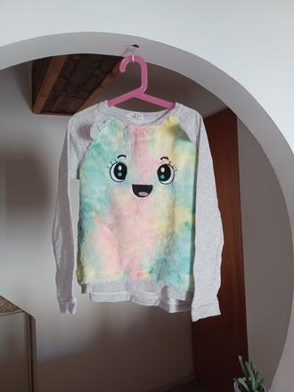 Chlupatá mikina s příšerkou h&m 134/140, h&m,140