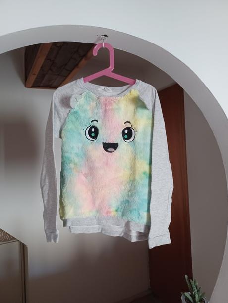 Chlupatá mikina s příšerkou h&m 134/140, h&m,140