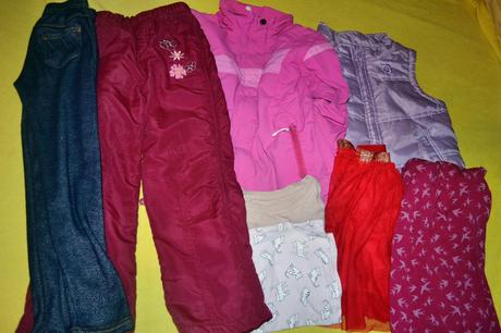 Dívčí set 8 ks.zimní v.116-bunda,oteplené kalhoty, 104–116