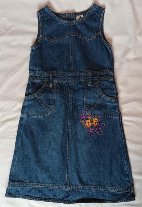 Riflové šaty s výšivkou c&a, c&a,122