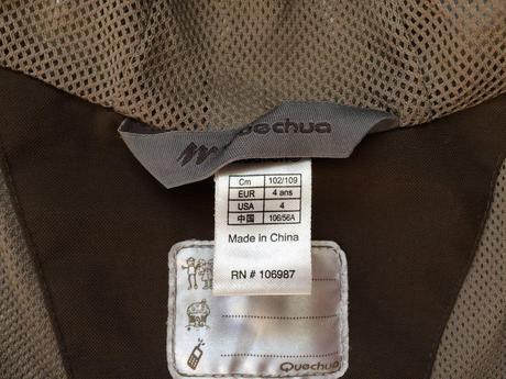 Hnědá outdoorová bunda, zn. quechua, vel. 3-4r., quechua,104