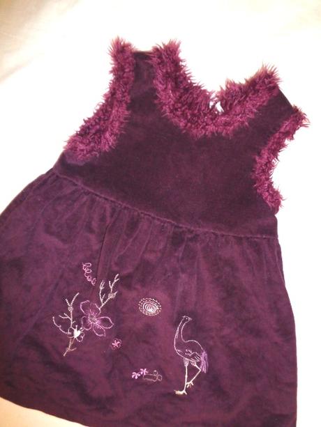 Nádherné fialové manžestrové šaty s kožešinkou, girl2girl,86