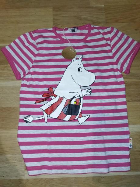 Pruhované tričko s moomin, mumínky, mumíky 116, lindex,116