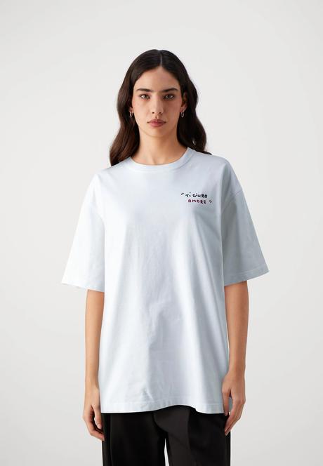 Luxusní bavlněné bílé tričko s potiskem, unisex, xs