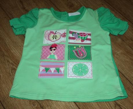 Zelené tričko s nabíranými rukávy, pumpkin patch,98